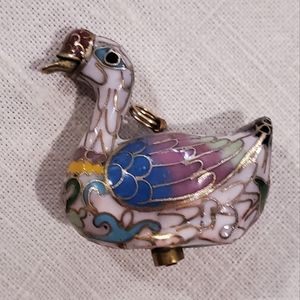 Vintage Cloisonne Art Goose Pendant 1-1/2"w x 1-3/4"h